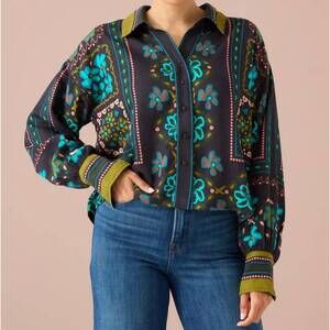 NEW ALIVIA roxanne shirt in black multi floral